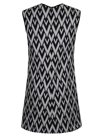 Shop Valentino Cropped Sleeveless Dress In Black/ivory