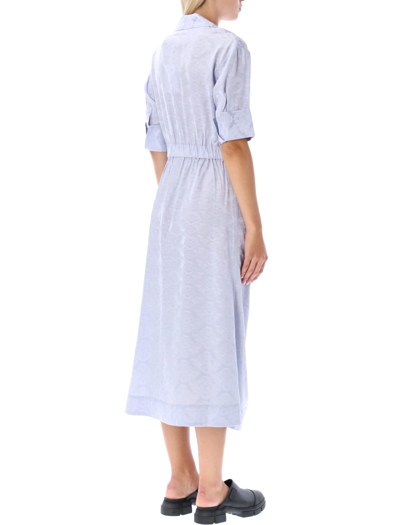 Shop Ganni Midi Wrap Dress In Cosmic Sky