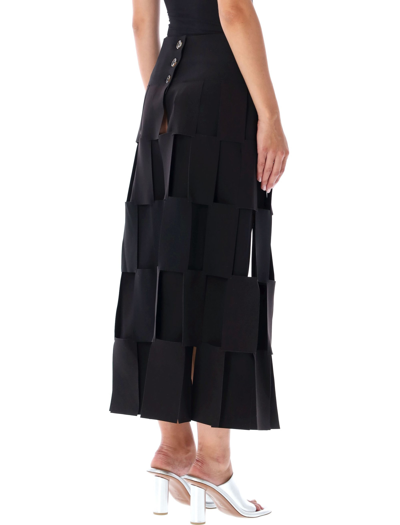 Shop A.w.a.k.e. Double Layered Rectangle Midi Skirt In Black