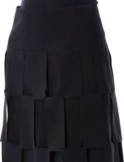 Shop A.w.a.k.e. Double Layered Rectangle Midi Skirt In Black