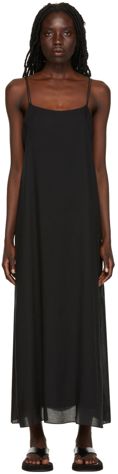 The Row Ssense Exclusive Black Kula Maxi Dress In Black