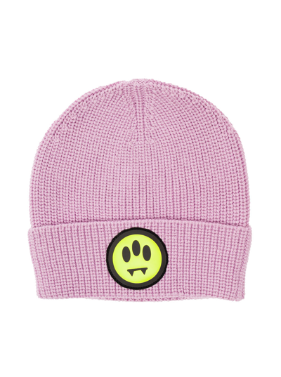 Shop Barrow Pink Wool Hat With Logo  Woman
