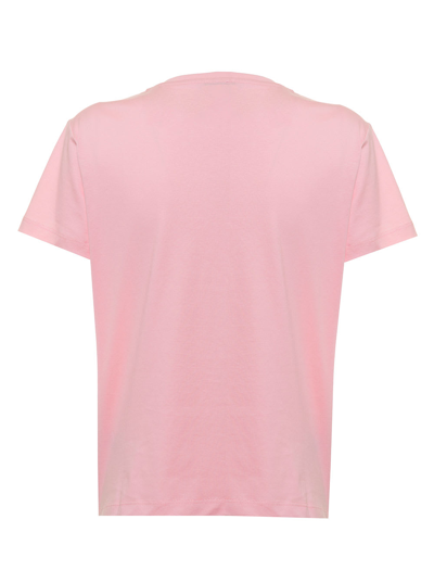 Shop Pinko Pink Quentin T-shirt With Applied Beads In Jersey  Woman