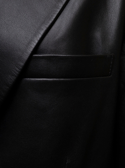 Shop Arma Benny  Single Breasted  Black Leather  Blazer  Woman