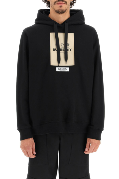 Shop Burberry Hoodie With Patch In Black