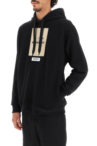 Shop Burberry Hoodie With Patch In Black