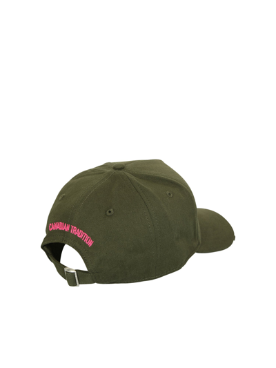 Shop Dsquared2 Baseball Cap With Curved Brim And Logo By  In Green