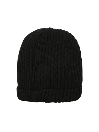 Shop Valentino Garavani Ribbed Wool Hat With Iconic  Garavani Logo In Black