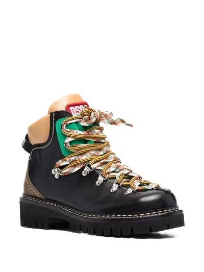 Shop Dsquared2 Hiker Style Leather Boots In Black