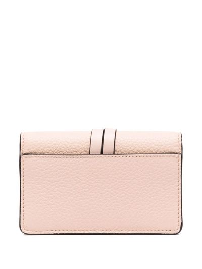 Shop Chloé Logo-charm Leather Wallet In Neutrals