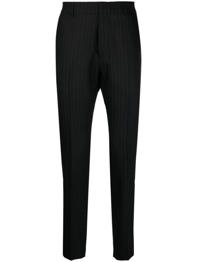 Ami Alexandre Mattiussi Cropped Pinstripe Track Pants In Black