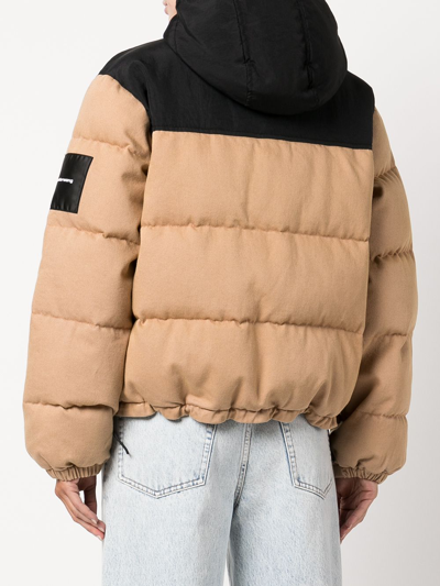 Shop Alexander Wang Logo-patch Puffer Jacket In Neutrals