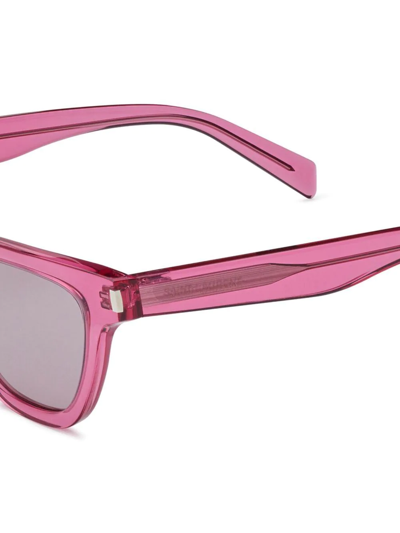 Shop Saint Laurent Sl 462 Butterfly-frame Sunglasses In Grau