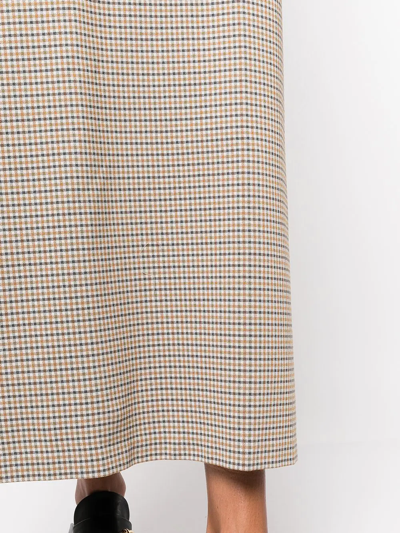 Shop Rosetta Getty Houndstooth-check Maxi Skirt In Orange