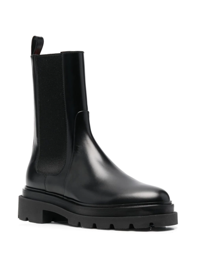 Santoni Elasticated Side-panel Ankle Boots In Schwarz