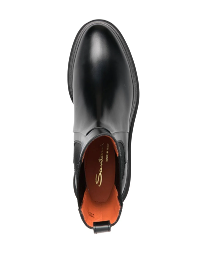 Shop Santoni Elasticated Side-panel Ankle Boots In Schwarz