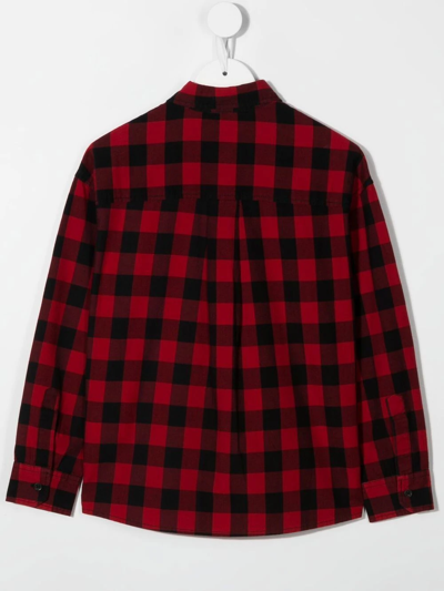 Shop Dsquared2 Check-print Long Sleeve Shirt In Red