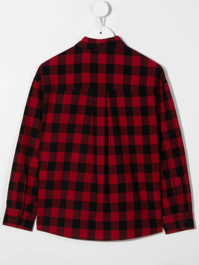 Dsquared2 Check-print Long Sleeve Shirt In Red