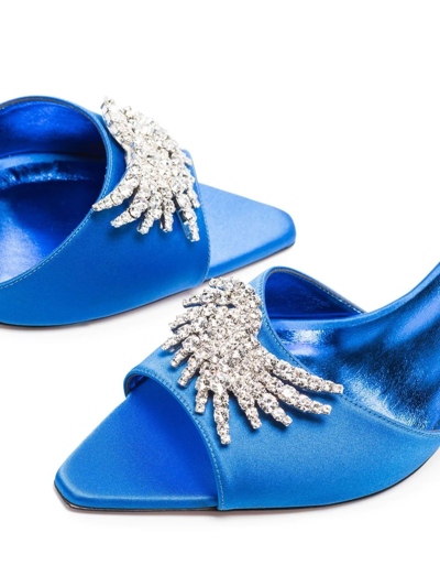 Shop Piferi Lotta Crystal-embellished 70mm Mules In Blau