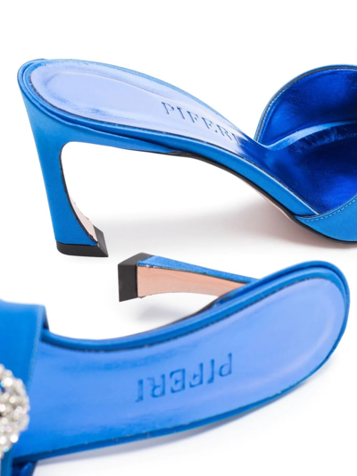 Shop Piferi Lotta Crystal-embellished 70mm Mules In Blau