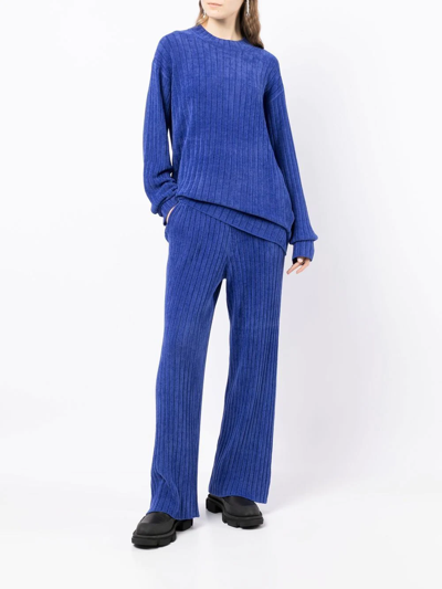 Shop Dion Lee Ribbed Knit Jumper In Blue