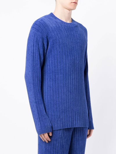 Shop Dion Lee Ribbed Knit Jumper In Blue