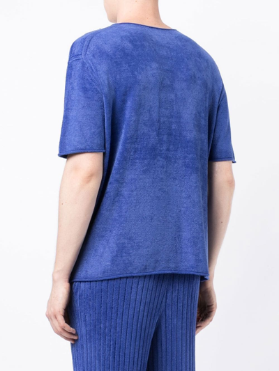 Shop Dion Lee Terry Ribbed T-shirt In Blue