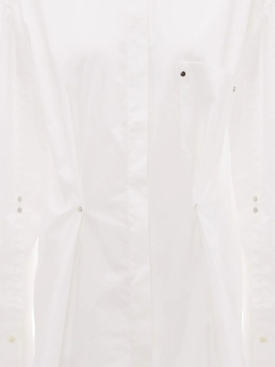 Shop Jw Anderson Rivet Pleat Cotton Shirt In Weiss