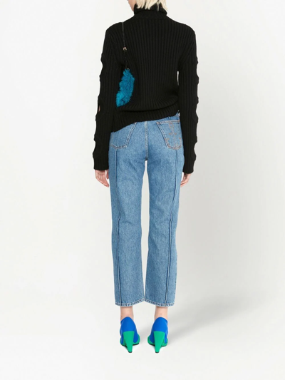 Jw Anderson Cut Out Sleeve Turtleneck Jumper In Schwarz