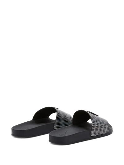 Giuseppe Zanotti Brett Geometric-print Slides In Black