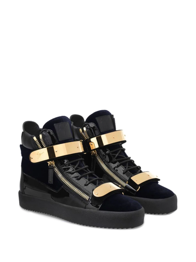 Giuseppe Zanotti Side Zipper High-top Casual Shoes In Black