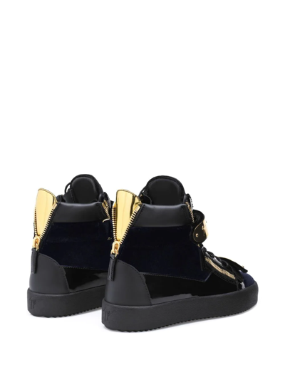 Giuseppe Zanotti Side Zipper High-top Casual Shoes In Black
