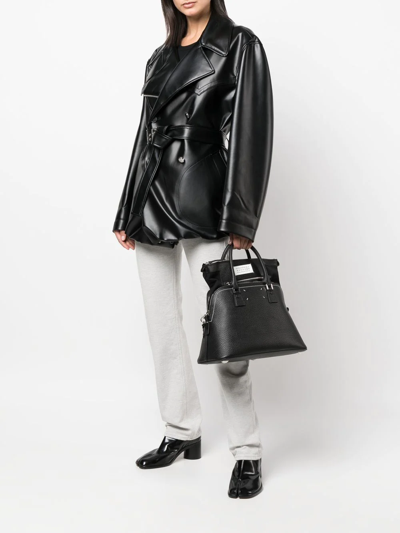 Maison Margiela 5ac Zip Leather Top-handle Bag In Schwarz