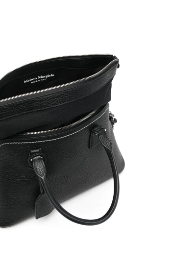 Maison Margiela 5ac Zip Leather Top-handle Bag In Schwarz