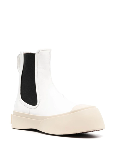 Marni Pablo Ankle Boots In Luxurious Nappa Leather In White