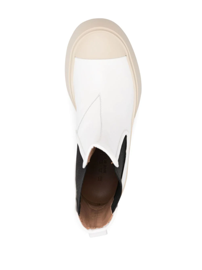 Shop Marni Pablo Leather Chelsea Boots In White