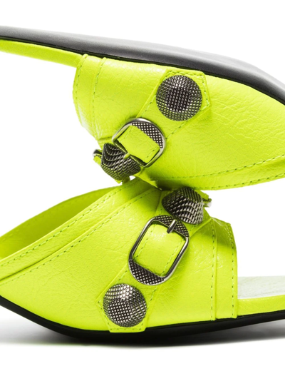 Shop Balenciaga Cagole 50mm Sandals In Green