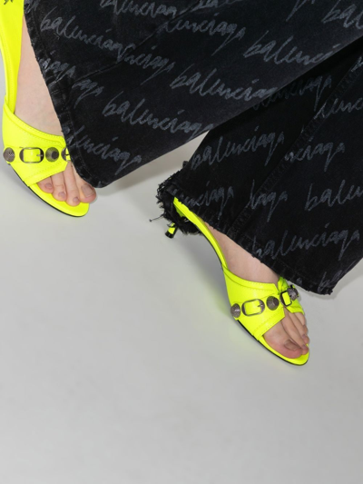 Shop Balenciaga Cagole 50mm Sandals In Green