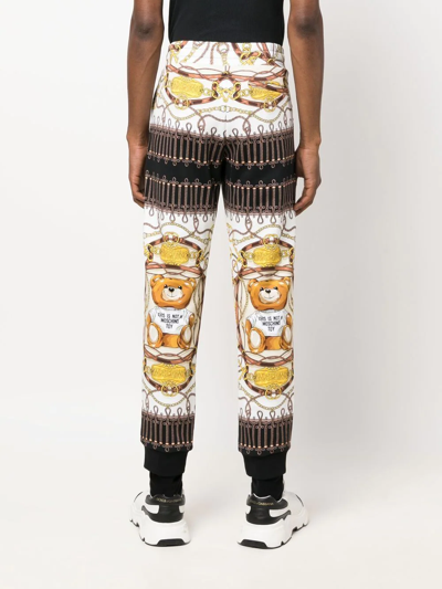 Shop Moschino Teddy Bear-print Cotton Track Pants In White