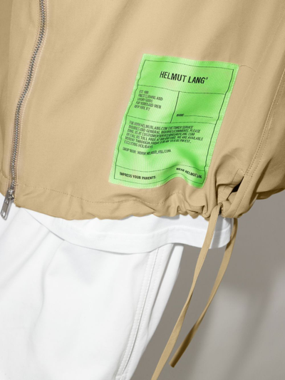 Shop Helmut Lang Logo-patch Zip-fastening Shirt In Nude