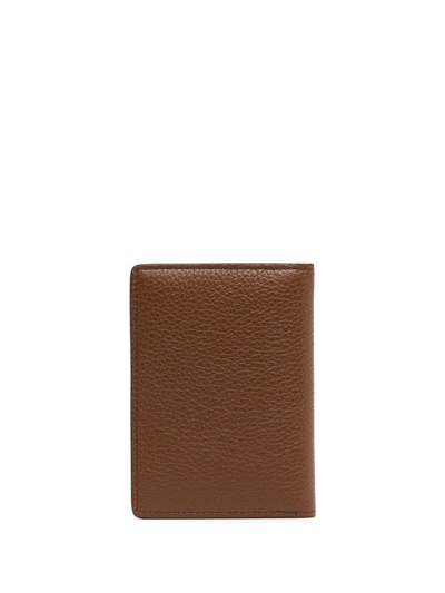 Shop Mulberry Logo-detail Leather Wallet In Braun
