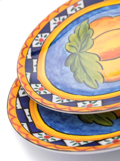 Shop Dolce & Gabbana Dolce Carretto Set-of-two Bread Plates In Blau