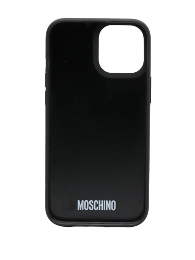 Shop Moschino Iphone 12 Pro Max Log-print Case In Schwarz
