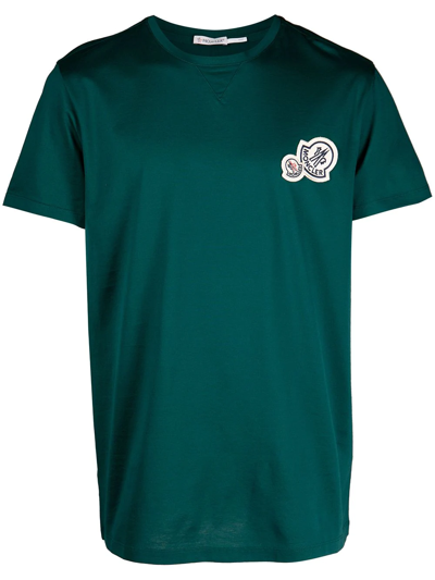 Shop Moncler Logo-patch Short-sleeve T-shirt In Grün