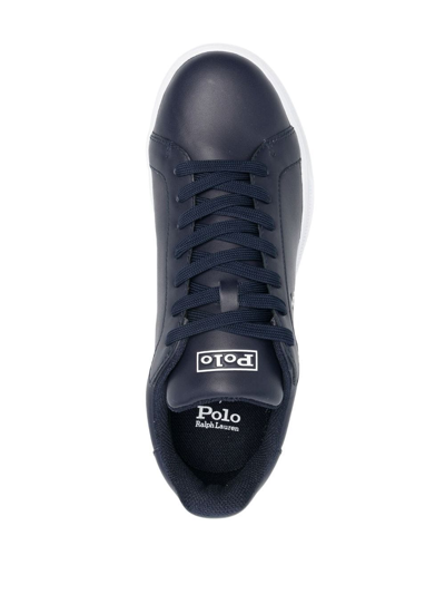 Shop Polo Ralph Lauren Pony Logo Low-top Sneakers In Blau