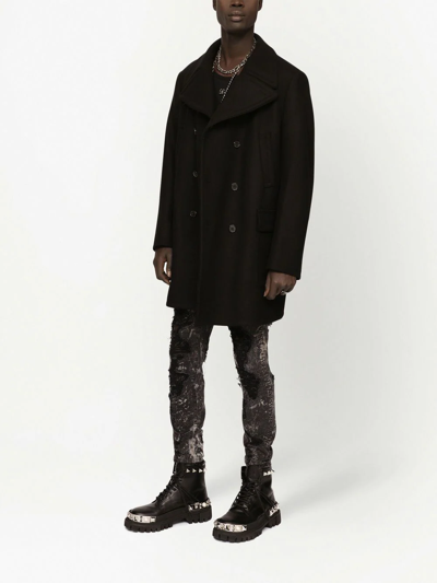 Dolce & Gabbana Caban Coat In Black
