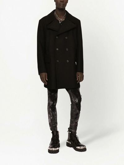 Dolce & Gabbana Caban Coat In Black