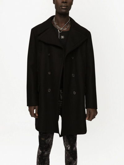 Dolce & Gabbana Caban Coat In Black