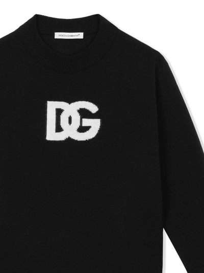 Shop Dolce & Gabbana Dg-logo Virgin Wool Jumper In Black