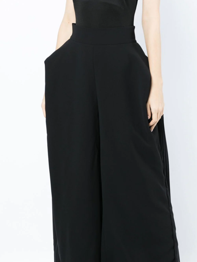 Shop Maticevski Asymmetric Pleated Wide-leg Trousers In Black